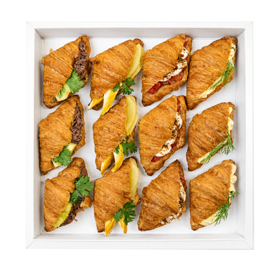 mix of savory mini croissants gourmet 12 pcs
